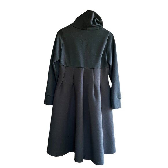 FASADA Women's Edgy Black Neoprene Turtleneck Voluminous Dress w/Folds, Size S - Picture 5 of 12